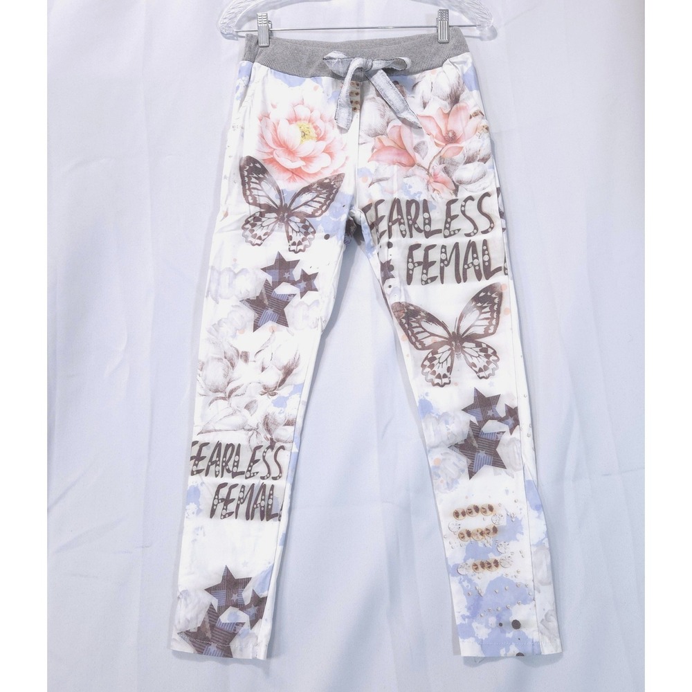Venti6 Floral Butterfly Graphic Joggers Pants Women S Eclectic Artistic Y2K